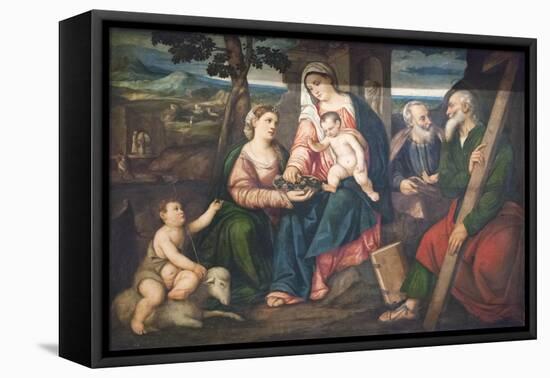 Holy Family with Saints-Bonifacio Veronese-Framed Premier Image Canvas