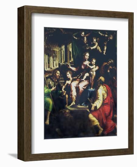 Holy Family with Saints-Giulio Romano-Framed Giclee Print