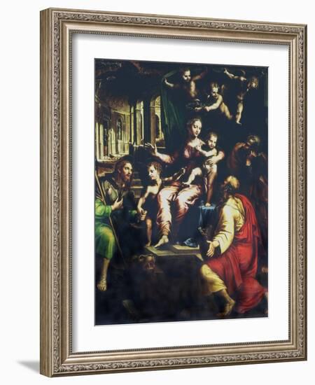 Holy Family with Saints-Giulio Romano-Framed Giclee Print