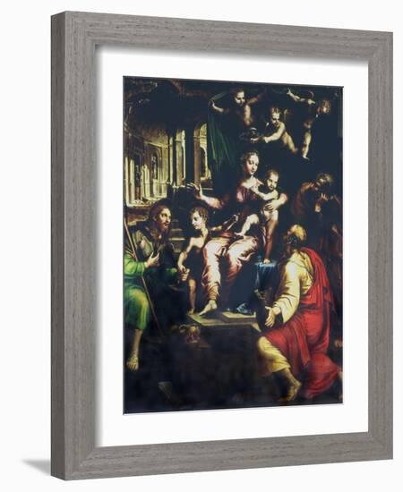 Holy Family with Saints-Giulio Romano-Framed Giclee Print