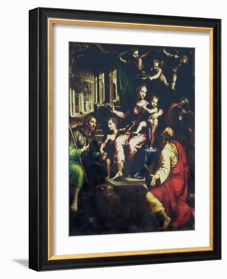 Holy Family with Saints-Giulio Romano-Framed Giclee Print
