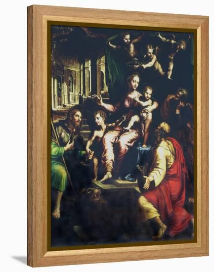 Holy Family with Saints-Giulio Romano-Framed Premier Image Canvas