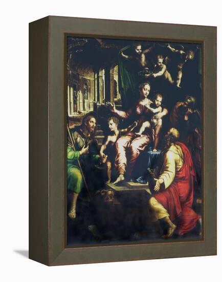 Holy Family with Saints-Giulio Romano-Framed Premier Image Canvas