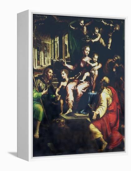 Holy Family with Saints-Giulio Romano-Framed Premier Image Canvas