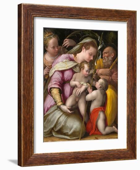 Holy Family with St. Catherine of Alexandria and the Infant St. John the Baptist, circa 1551-1556 (-Prospero Fontana-Framed Giclee Print