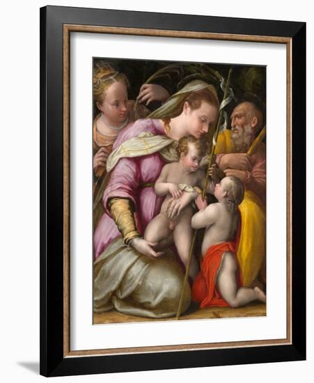 Holy Family with St. Catherine of Alexandria and the Infant St. John the Baptist, circa 1551-1556 (-Prospero Fontana-Framed Giclee Print