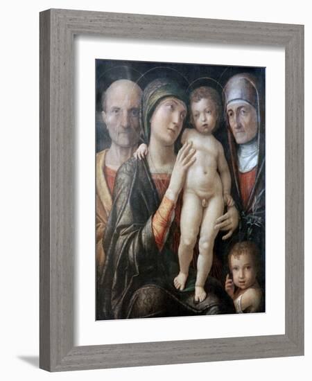 Holy Family with St Elizabeth and St John the Baptist as a Child, C1495-1500-Andrea Mantegna-Framed Giclee Print