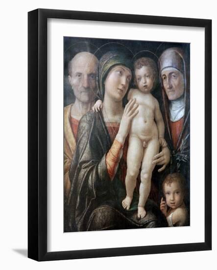 Holy Family with St Elizabeth and St John the Baptist as a Child, C1495-1500-Andrea Mantegna-Framed Giclee Print