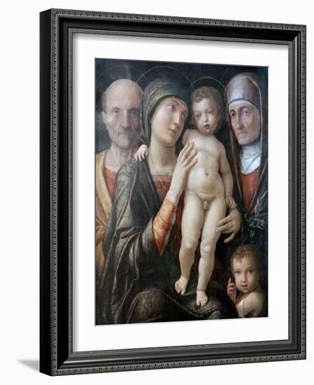 Holy Family with St Elizabeth and St John the Baptist as a Child, C1495-1500-Andrea Mantegna-Framed Giclee Print