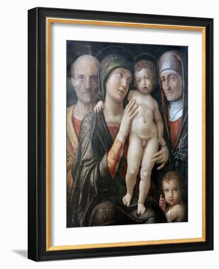 Holy Family with St Elizabeth and St John the Baptist as a Child, C1495-1500-Andrea Mantegna-Framed Giclee Print