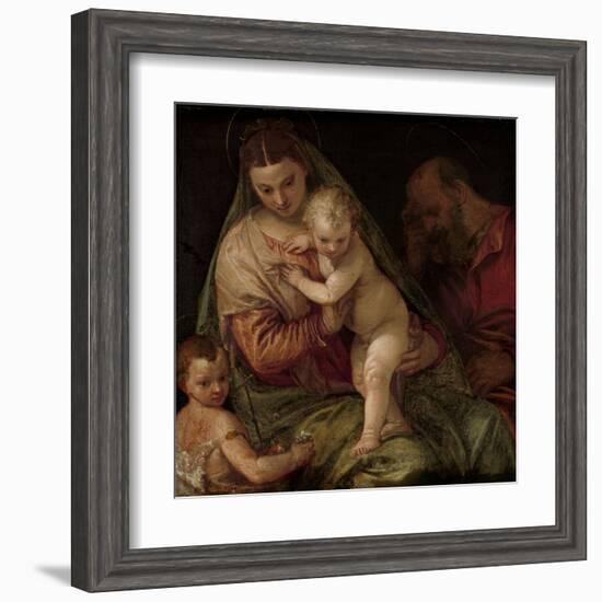 Holy Family with Young Saint John-Paolo Veronese-Framed Art Print