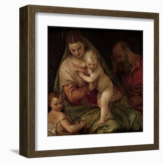 Holy Family with Young Saint John-Paolo Veronese-Framed Art Print