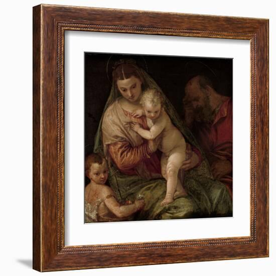 Holy Family with Young Saint John-Paolo Veronese-Framed Art Print