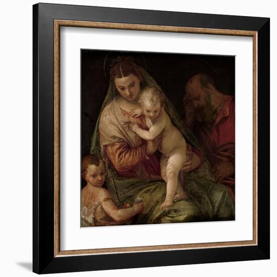 Holy Family with Young Saint John-Paolo Veronese-Framed Art Print