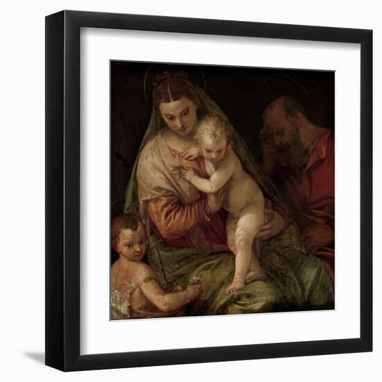 Holy Family with Young Saint John-Paolo Veronese-Framed Art Print