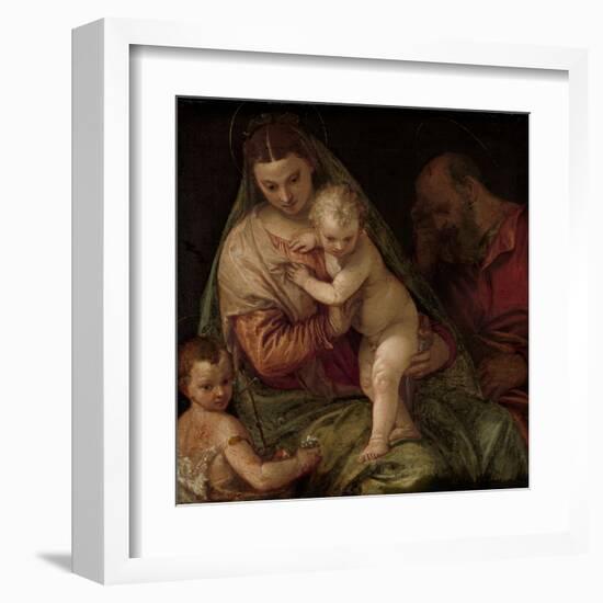 Holy Family with Young Saint John-Paolo Veronese-Framed Art Print