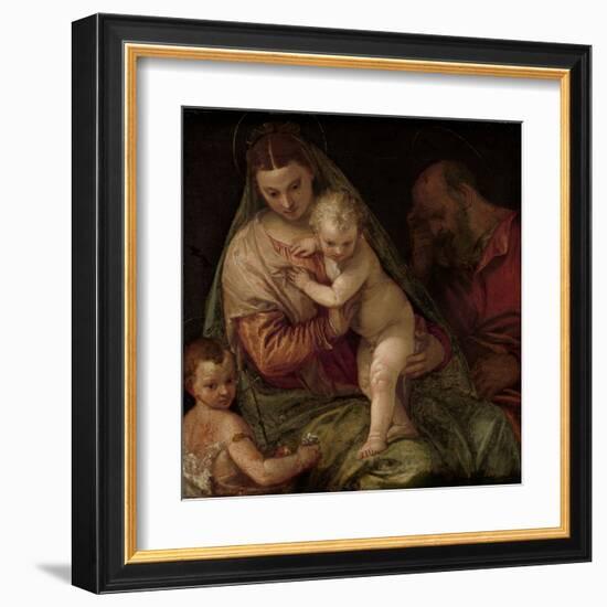 Holy Family with Young Saint John-Paolo Veronese-Framed Art Print