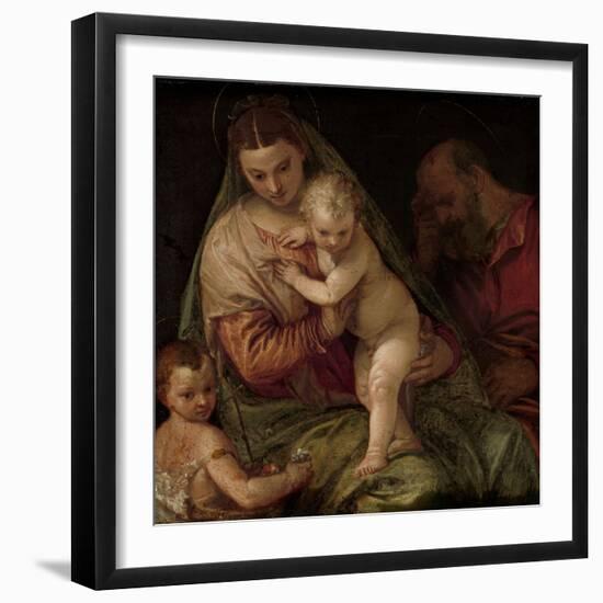 Holy Family with Young Saint John-Paolo Veronese-Framed Art Print