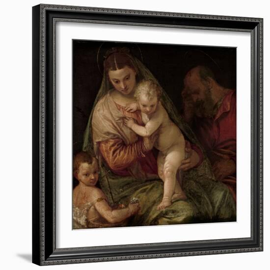 Holy Family with Young Saint John-Paolo Veronese-Framed Art Print