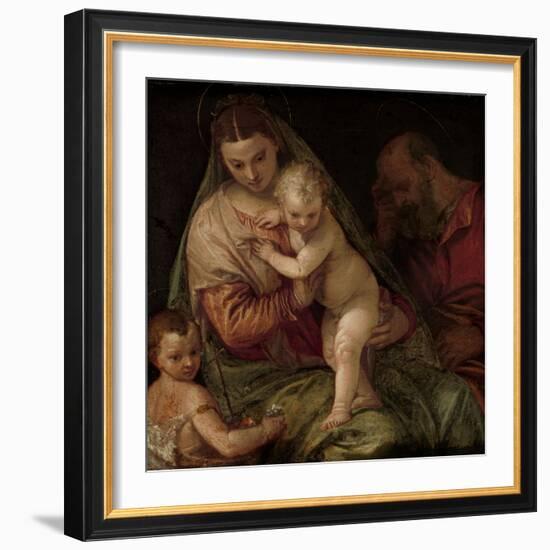 Holy Family with Young Saint John-Paolo Veronese-Framed Art Print