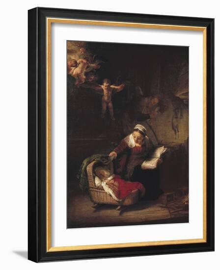 Holy Family-Rembrandt van Rijn-Framed Art Print