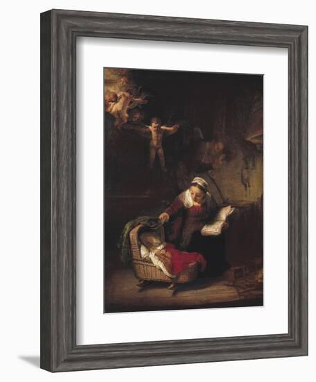 Holy Family-Rembrandt van Rijn-Framed Art Print