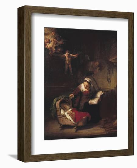 Holy Family-Rembrandt van Rijn-Framed Art Print