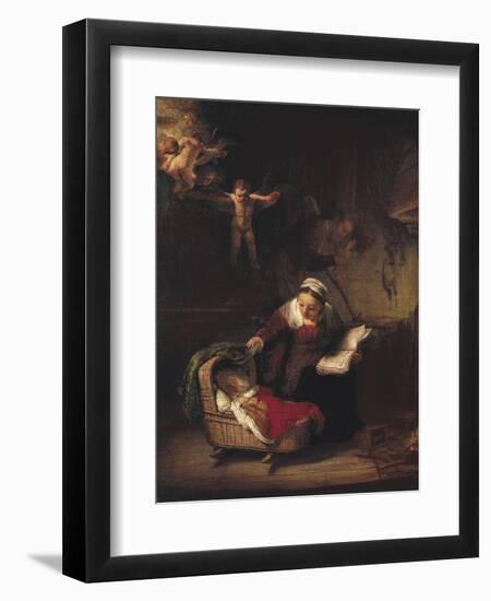 Holy Family-Rembrandt van Rijn-Framed Art Print