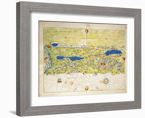 Holy Land, Israel and Palestine, from Atlas of the World in Thirty-Three Maps, 1553-Battista Agnese-Framed Giclee Print