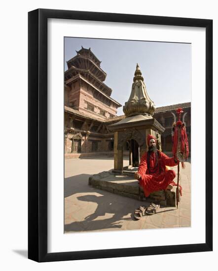 Holy Man in His Shiva Outfit in Mul Chowk, Durbar Square, Kathmandu-Don Smith-Framed Photographic Print