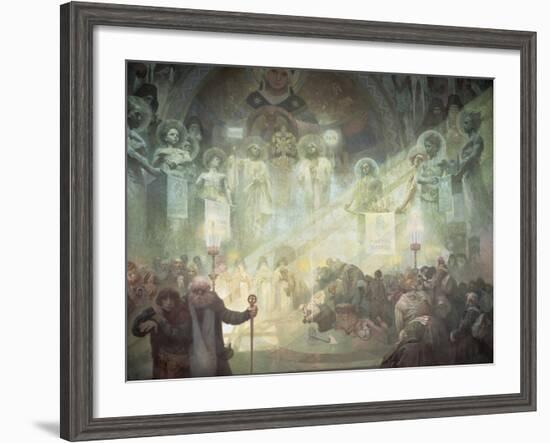 Holy Mount Athos, from the 'Slav Epic', 1926-Alphonse Mucha-Framed Giclee Print