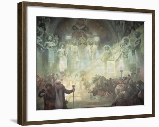 Holy Mount Athos, from the 'Slav Epic', 1926-Alphonse Mucha-Framed Giclee Print
