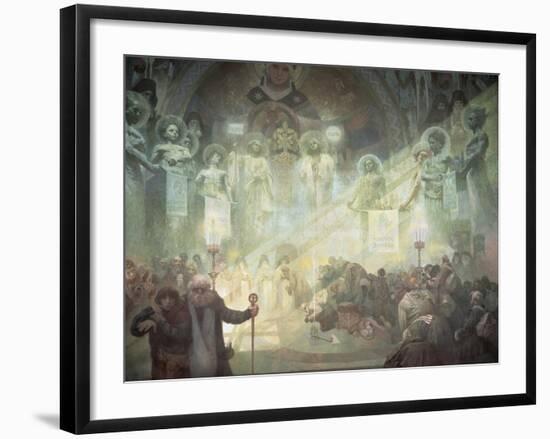 Holy Mount Athos, from the 'Slav Epic', 1926-Alphonse Mucha-Framed Giclee Print