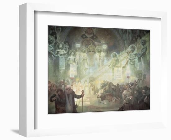 Holy Mount Athos, from the 'Slav Epic', 1926-Alphonse Mucha-Framed Giclee Print