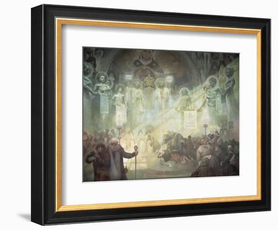 Holy Mount Athos, from the 'Slav Epic', 1926-Alphonse Mucha-Framed Giclee Print