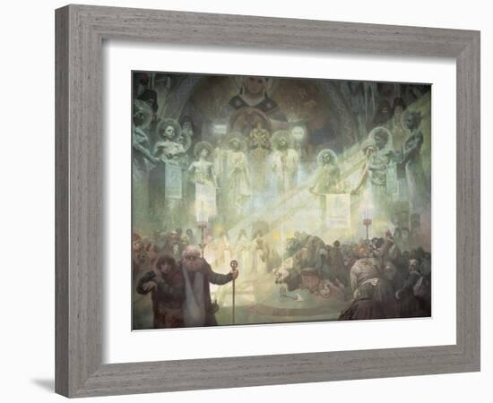 Holy Mount Athos, from the 'Slav Epic', 1926-Alphonse Mucha-Framed Giclee Print