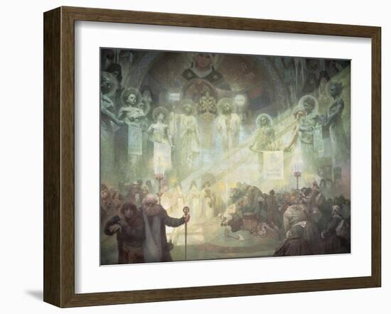 Holy Mount Athos, from the 'Slav Epic', 1926-Alphonse Mucha-Framed Giclee Print