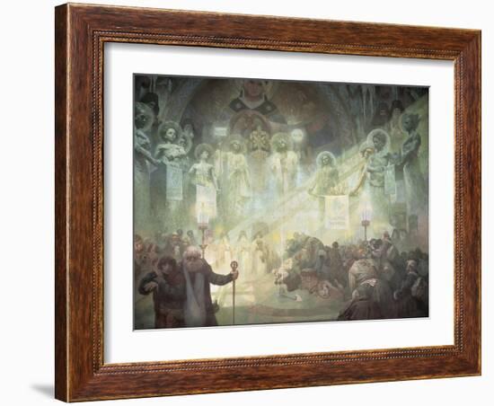 Holy Mount Athos, from the 'Slav Epic', 1926-Alphonse Mucha-Framed Giclee Print