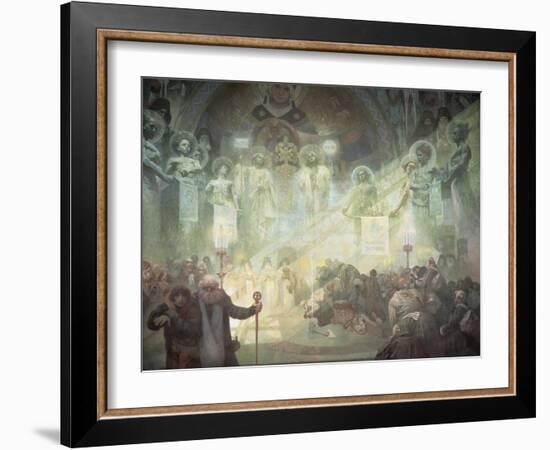 Holy Mount Athos, from the 'Slav Epic', 1926-Alphonse Mucha-Framed Giclee Print