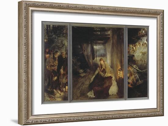 Holy Night (Triptych), 1888-89-Fritz von Uhde-Framed Giclee Print