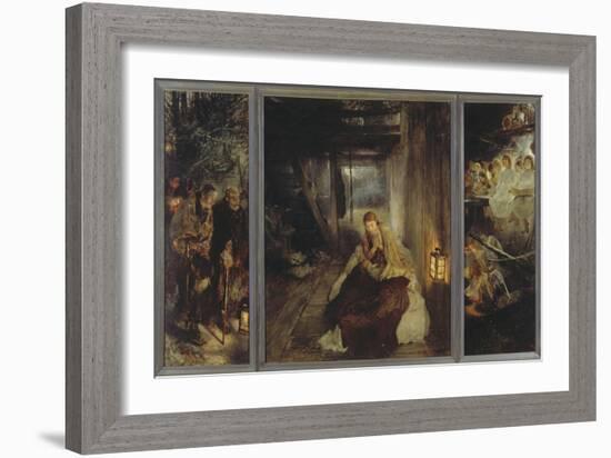 Holy Night (Triptych), 1888-89-Fritz von Uhde-Framed Giclee Print