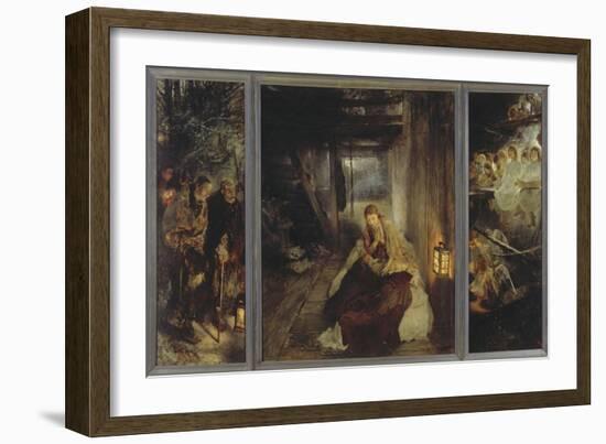 Holy Night (Triptych), 1888-89-Fritz von Uhde-Framed Giclee Print