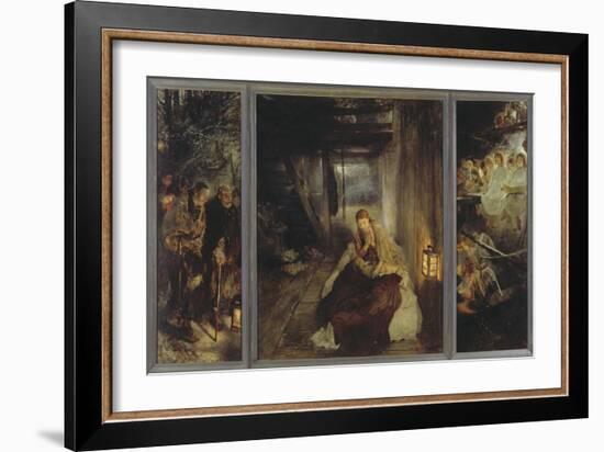 Holy Night (Triptych), 1888-89-Fritz von Uhde-Framed Giclee Print