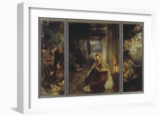 Holy Night (Triptych), 1888-89-Fritz von Uhde-Framed Giclee Print