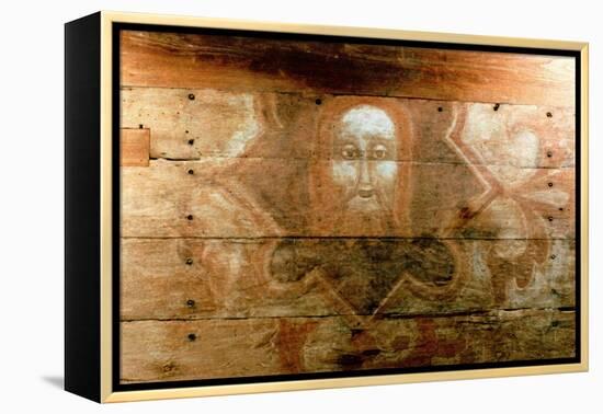 Holy Shroud: Templar Panel Painting-null-Framed Premier Image Canvas