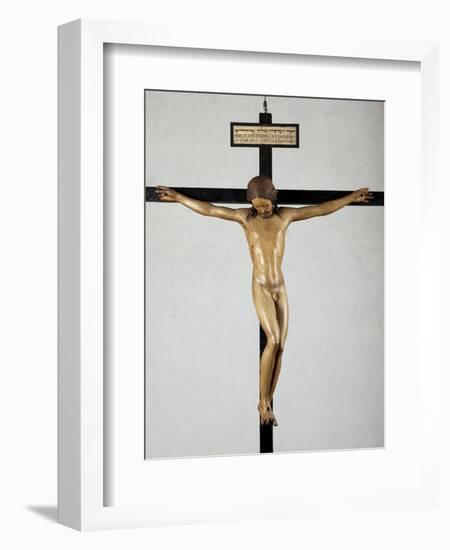 Holy Spirit Crucifix, circa 1493, by Michelangelo (1475-1564), Sculpture in Polychrome Wood, Sacris-Michelangelo Buonarroti-Framed Giclee Print