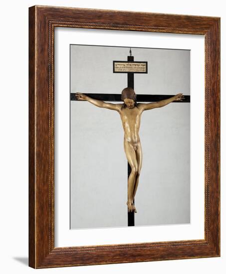 Holy Spirit Crucifix, circa 1493, by Michelangelo (1475-1564), Sculpture in Polychrome Wood, Sacris-Michelangelo Buonarroti-Framed Giclee Print