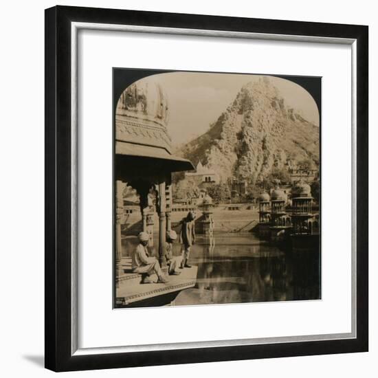 Holy Tank of Alwar, surrounded with palaces and shrines, a scene of surpassing beauty, India'-Unknown-Framed Photographic Print