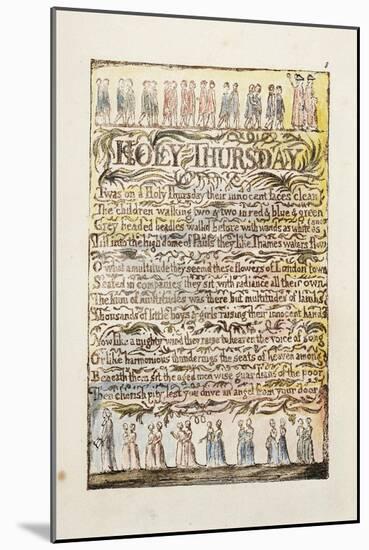 Holy Thursday, 1789-William Blake-Mounted Giclee Print