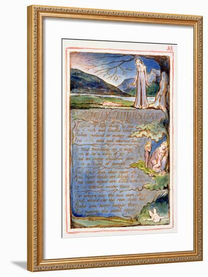 Holy Thursday: Plate 33 from Songs of Innocence and of Experience C.1815-26-William Blake-Framed Giclee Print